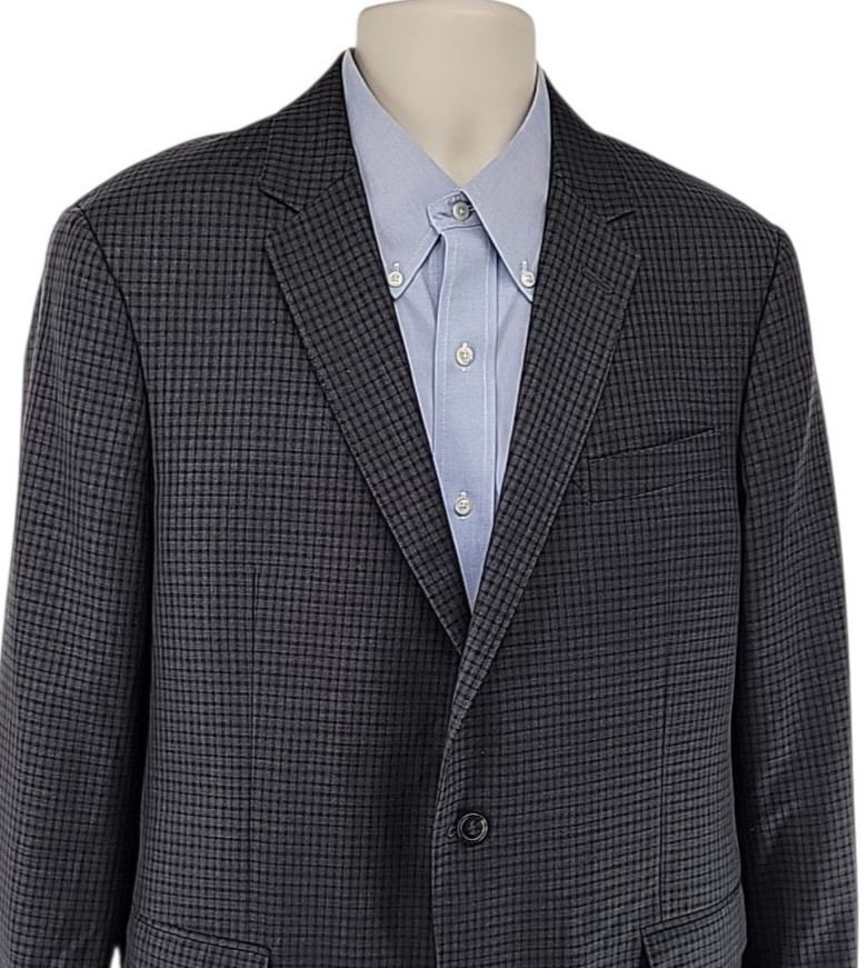 Todd Snyder Mayfair Fit Blazer 44L Wool Micro Check Made in USA Sport Coat Gray