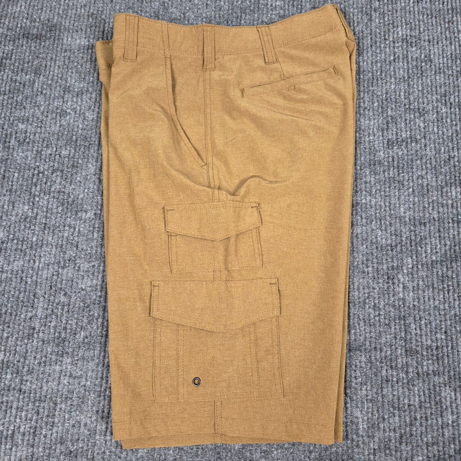 Iron Co Mens Hybrid Cargo Shorts Brown Stretch Quick Dry Hiking Size 32 26843
