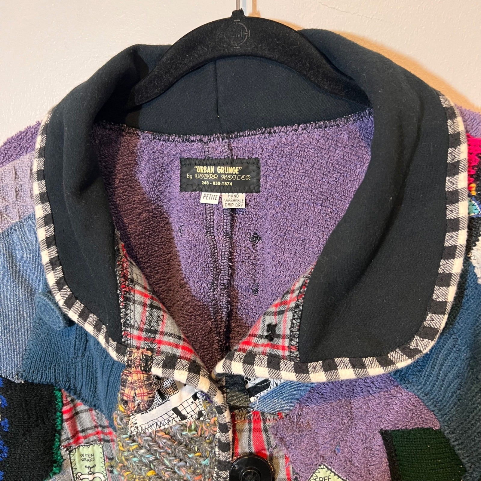 Patchwork Art To Wear Jacket Unique Colorful (LG) Handmade One Of A Kind Coat