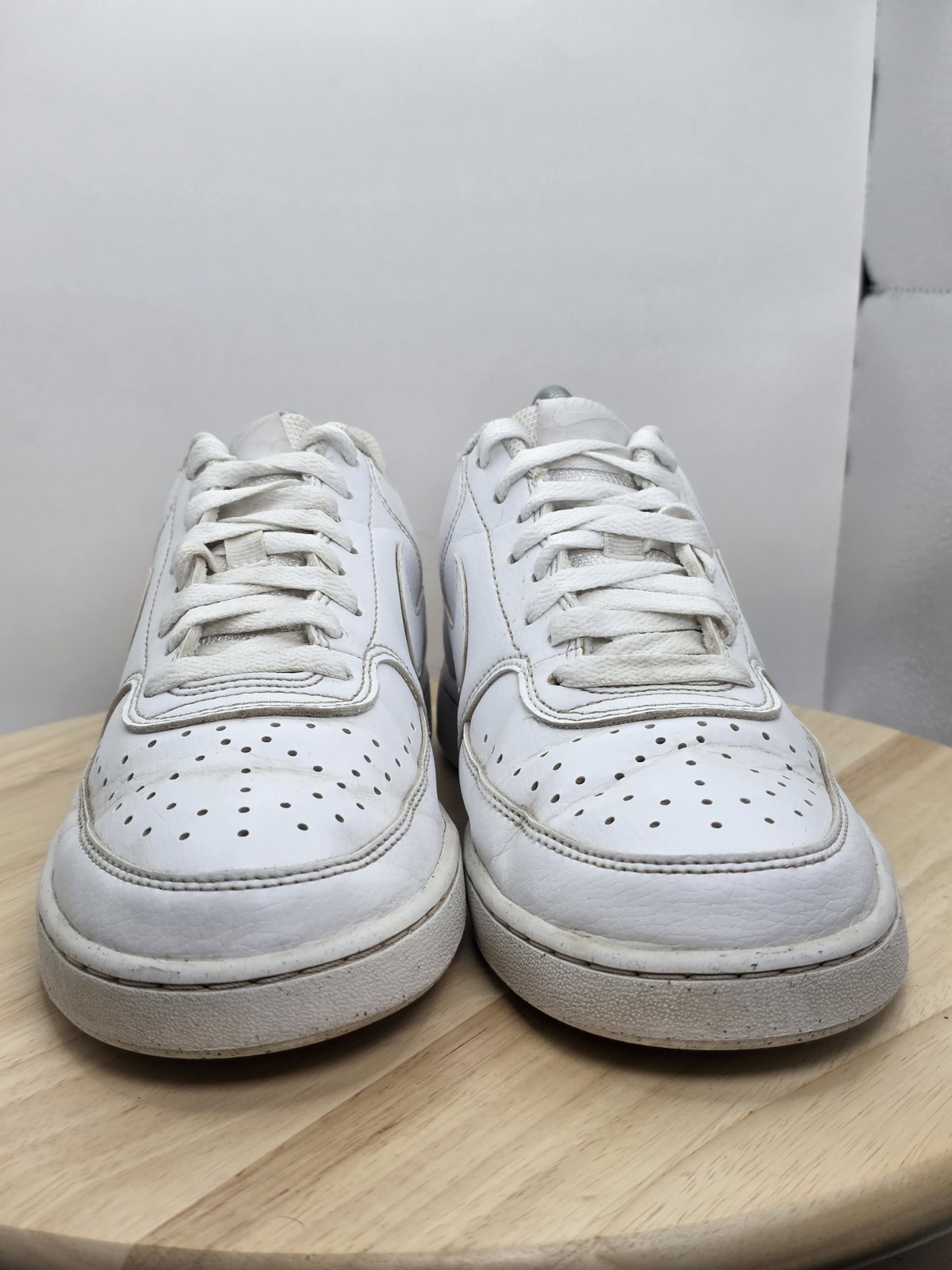 Mens Size 8 -Nike Court Vision Low Next Nature Triple White Sneakers DH2987-100