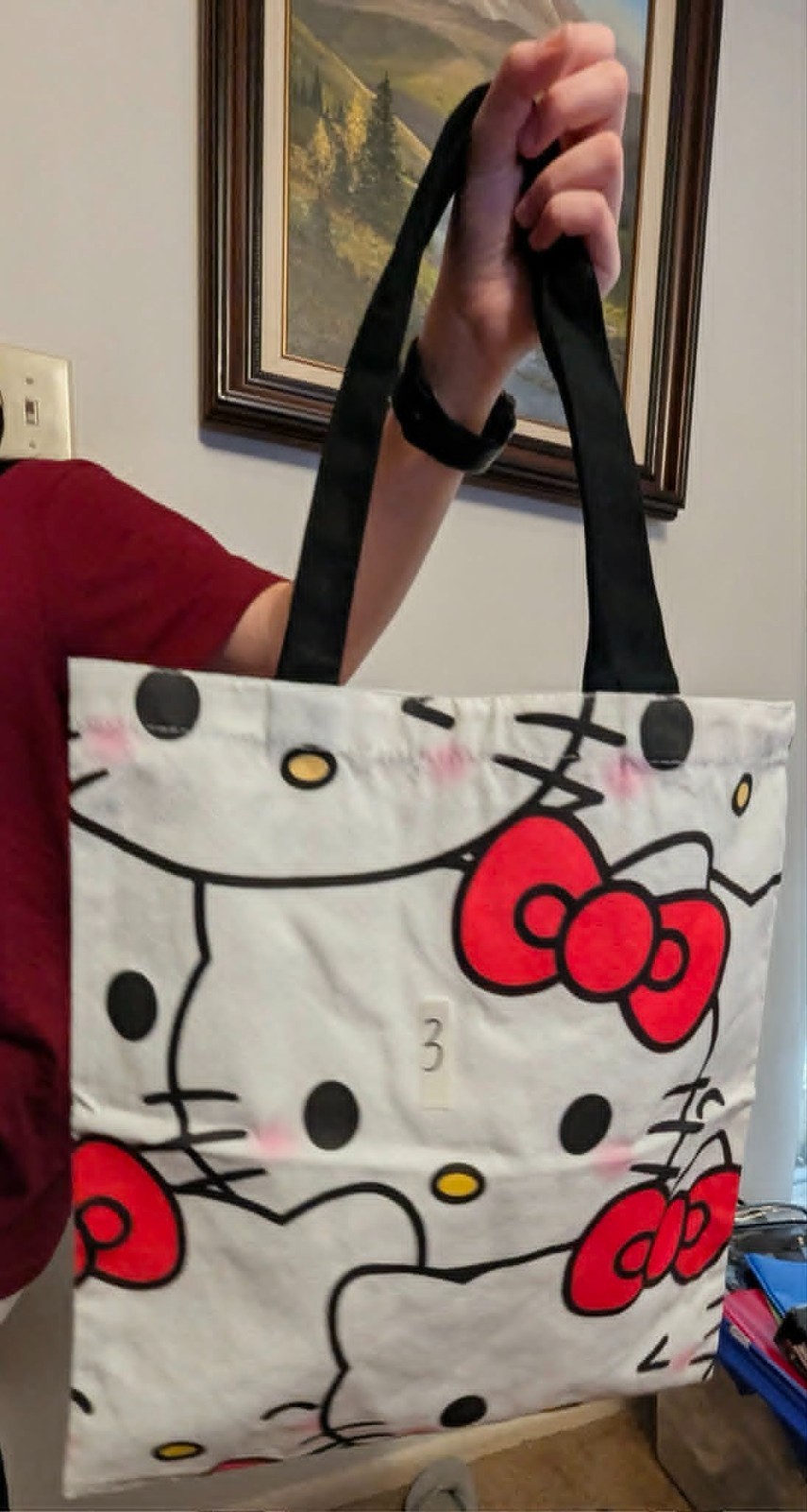 Adorable Hello Kitty Canvas Shoulder/ Tote Bag 13in x 15in