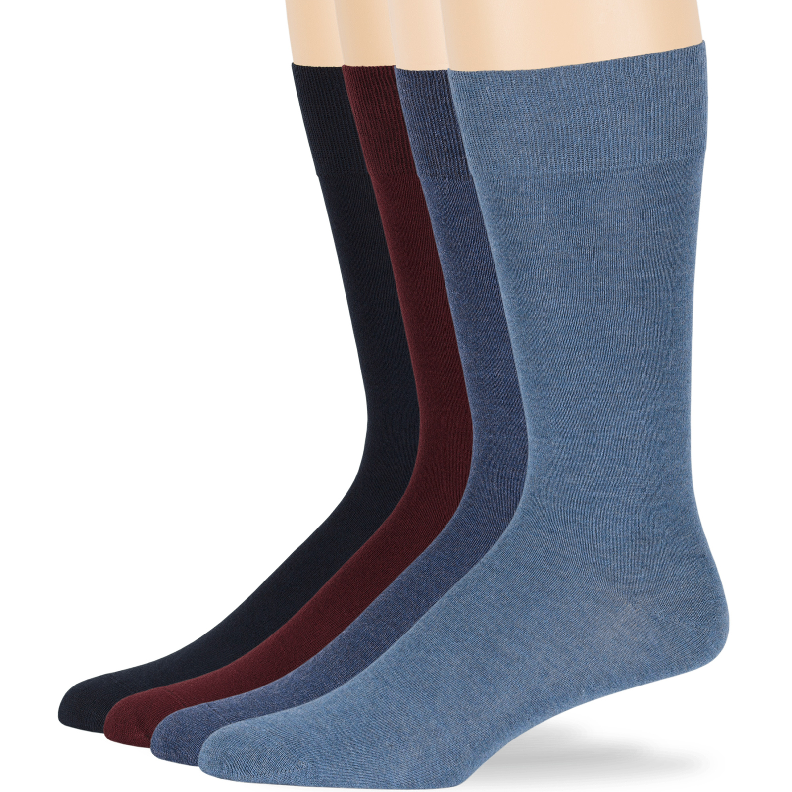 Men’s Bamboo 4 Pack Dress Socks XL-L Assorted Black Grey Navy Brown Beige Khaki