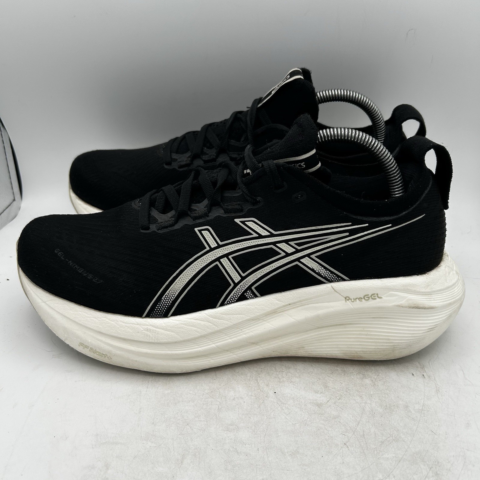 Asics Gel-Nimbus 27 Mens Size 8.5 Black White Athletic Running Shoes Sneakers