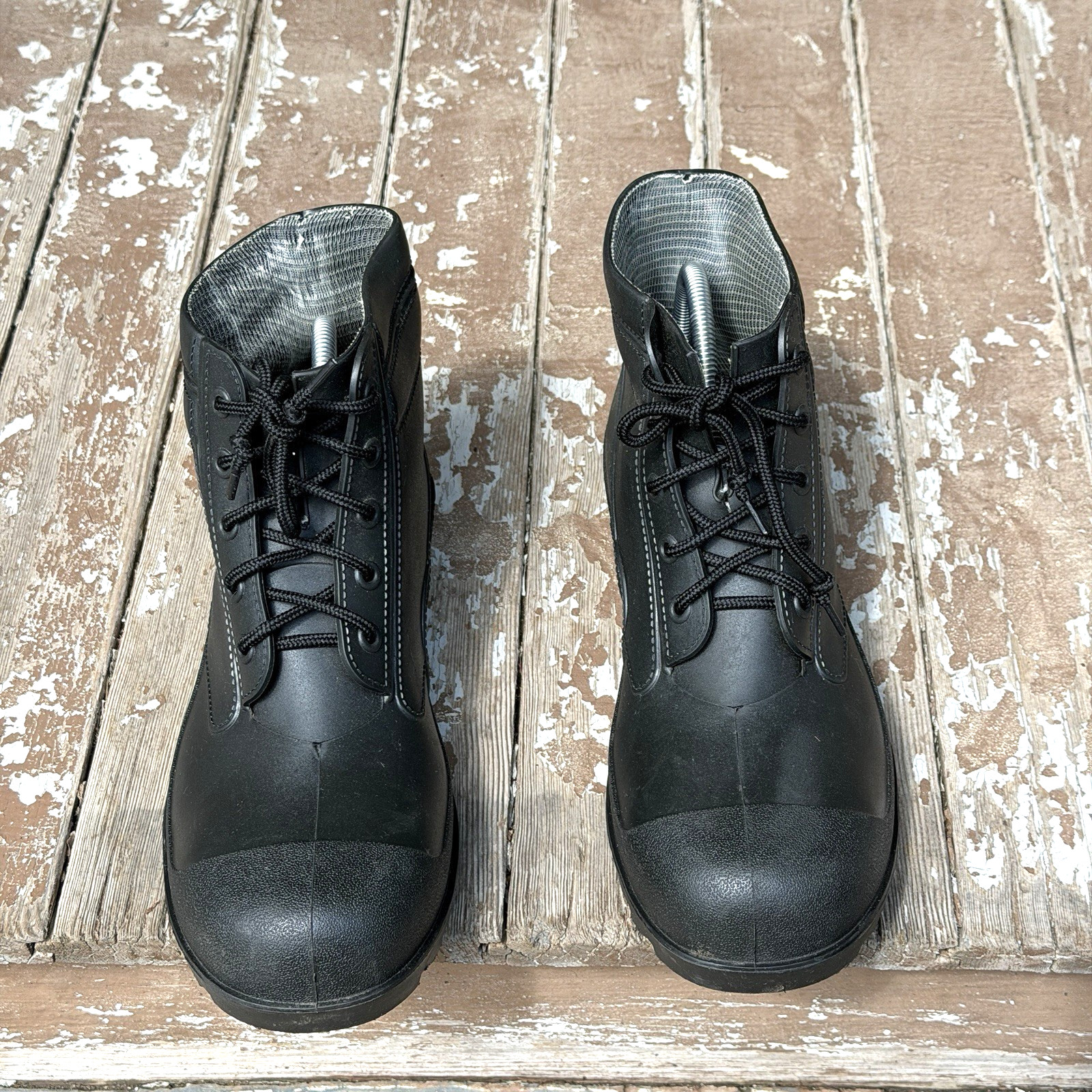 MCR Safety Work Boots Men’s Size 9 Black Rubber Lace Up Waterproof ASTM F2413-18