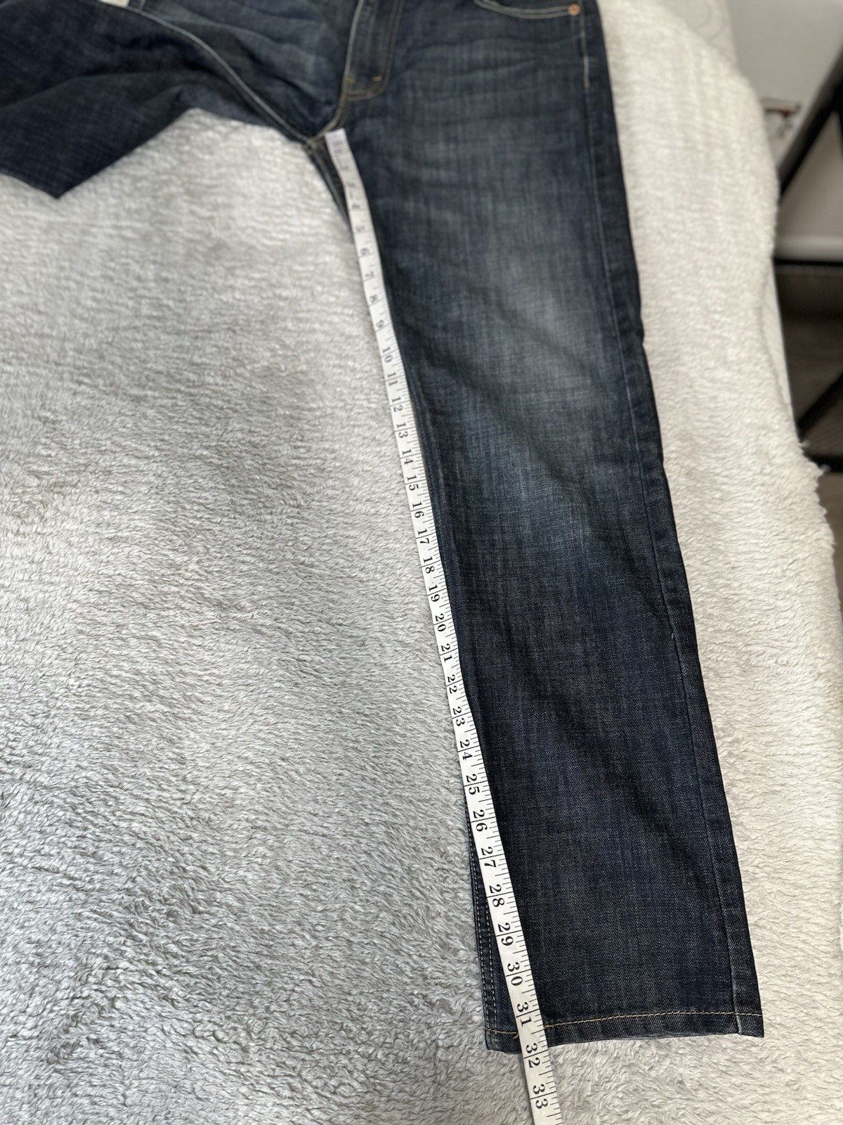 Levi’s 513 Mens Slim Straight 33×32 Blue Pants Denim Jeans Stretch