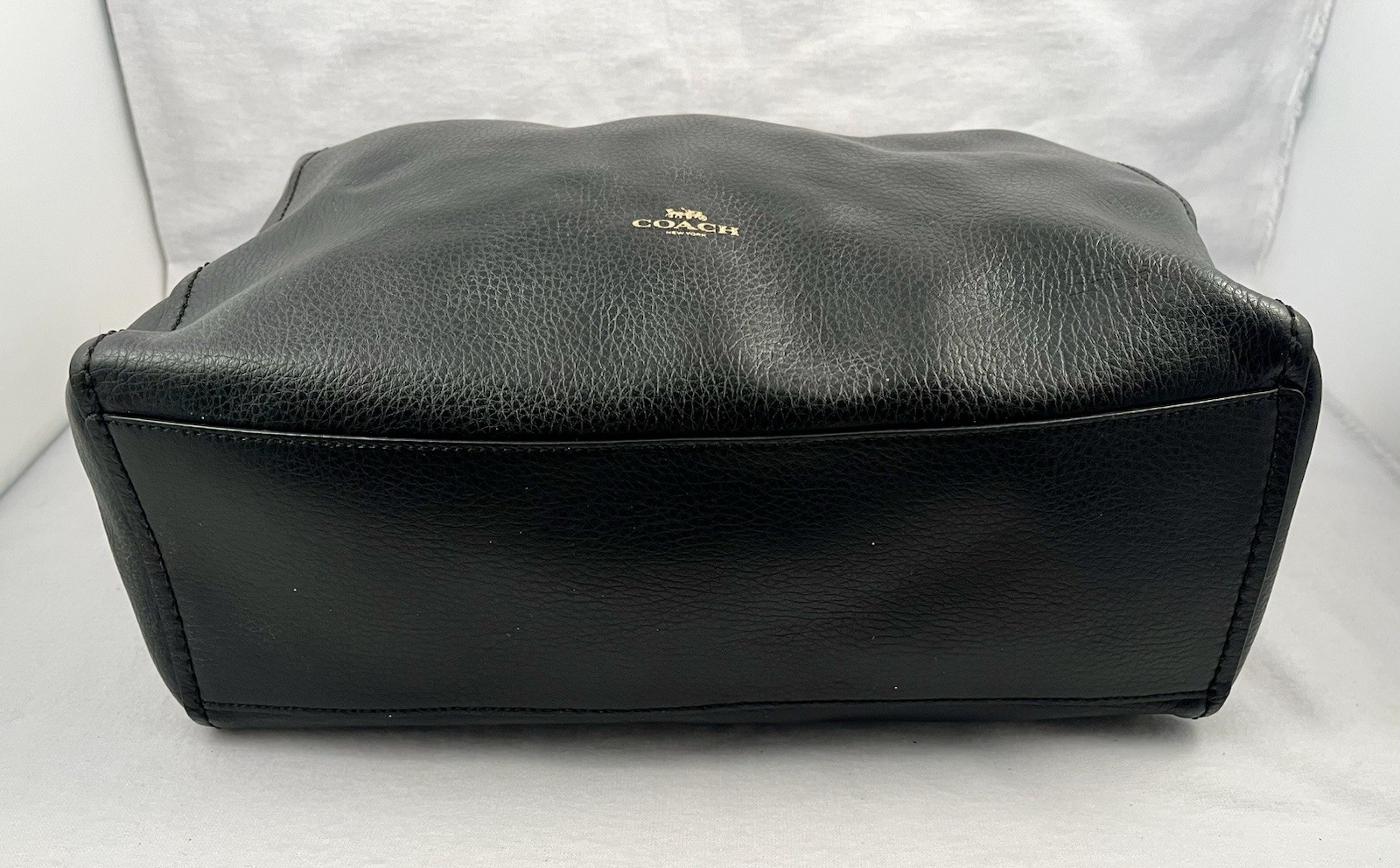 COACH DERBY Black Lightweight Pebbled Leather Tote Bag