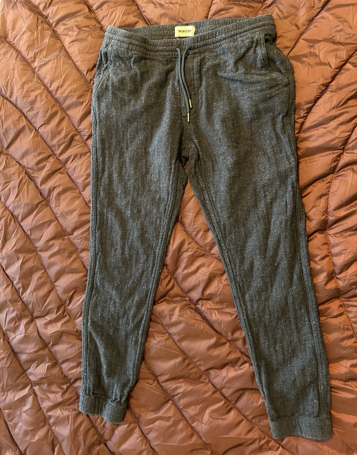 Taylor Stitch Men’s Gray Jogger Pants M Cotton Knit Pockets Elastic Drawstring