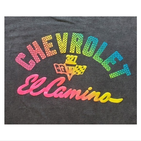 General Motors official Sz Medium long sleeve T-shirt Sun Faded Neon Y2K Chevrol