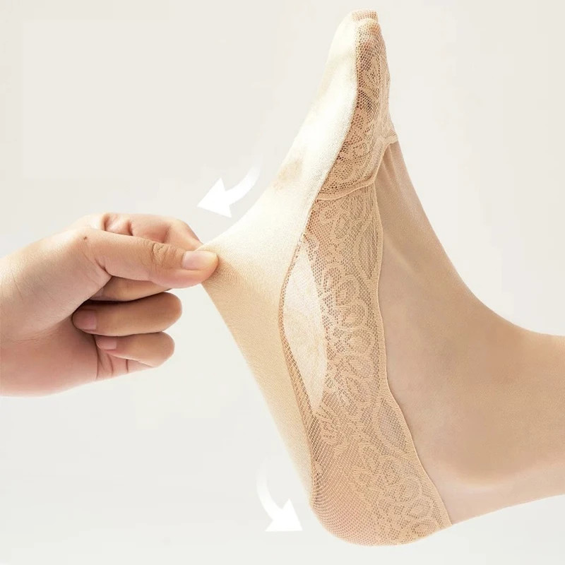 5 Pairs Crew Socks Women Lace Invisible Summer Transparent Short No-Show Ankle