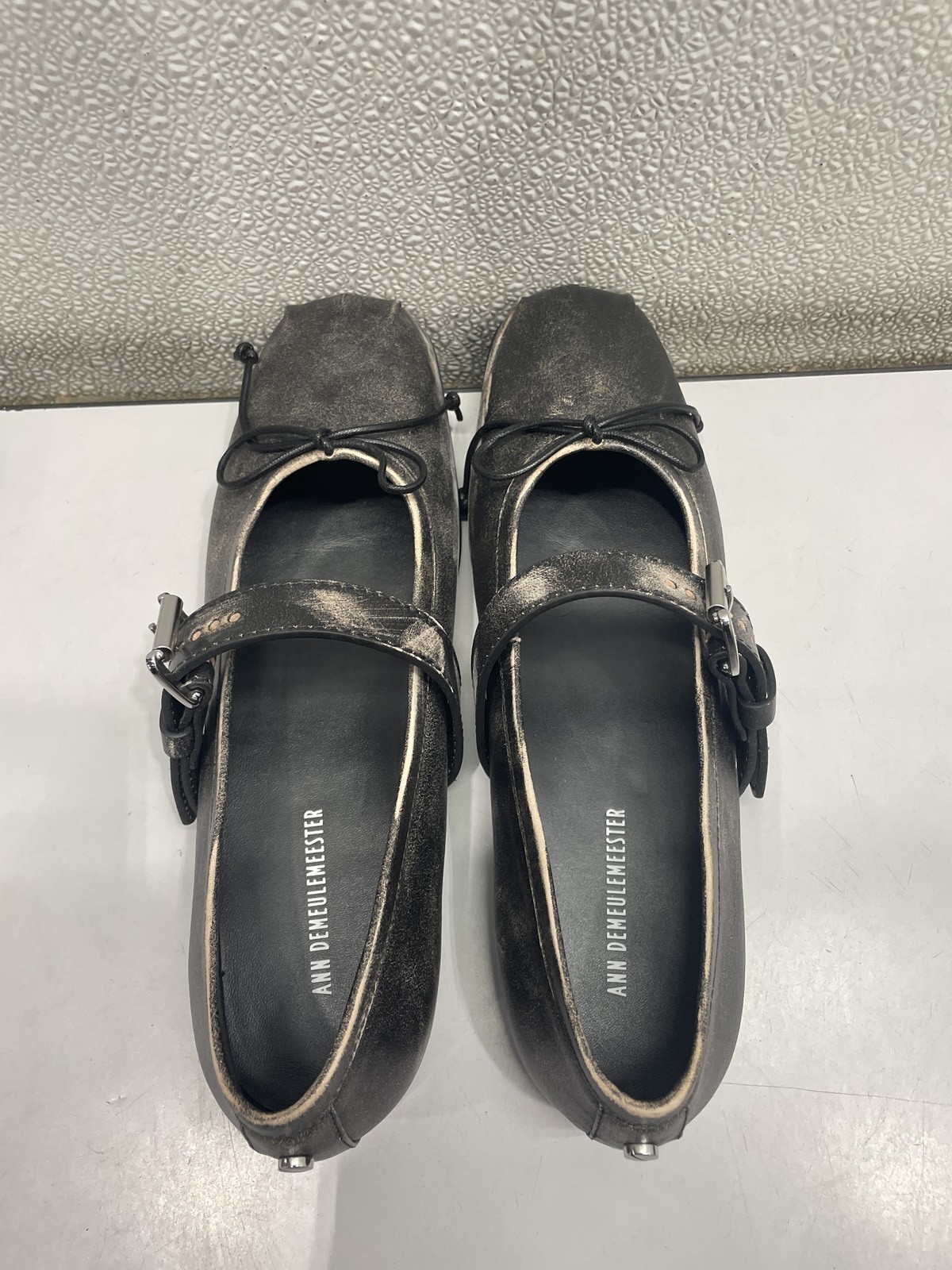Ann Demeulemeester Zoey Ballerinas Pleated Square Toe Flat Women’s US 8