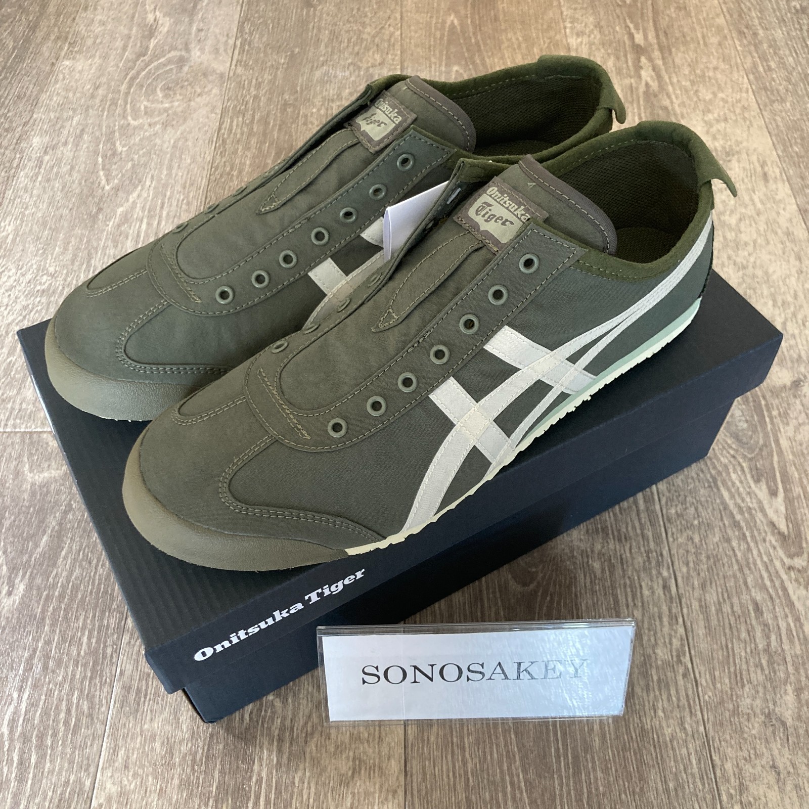 Onitsuka Tiger MEXICO 66 SLIP-ON 1183B603 301 MANTLE GREEN/BIRCH New in Box