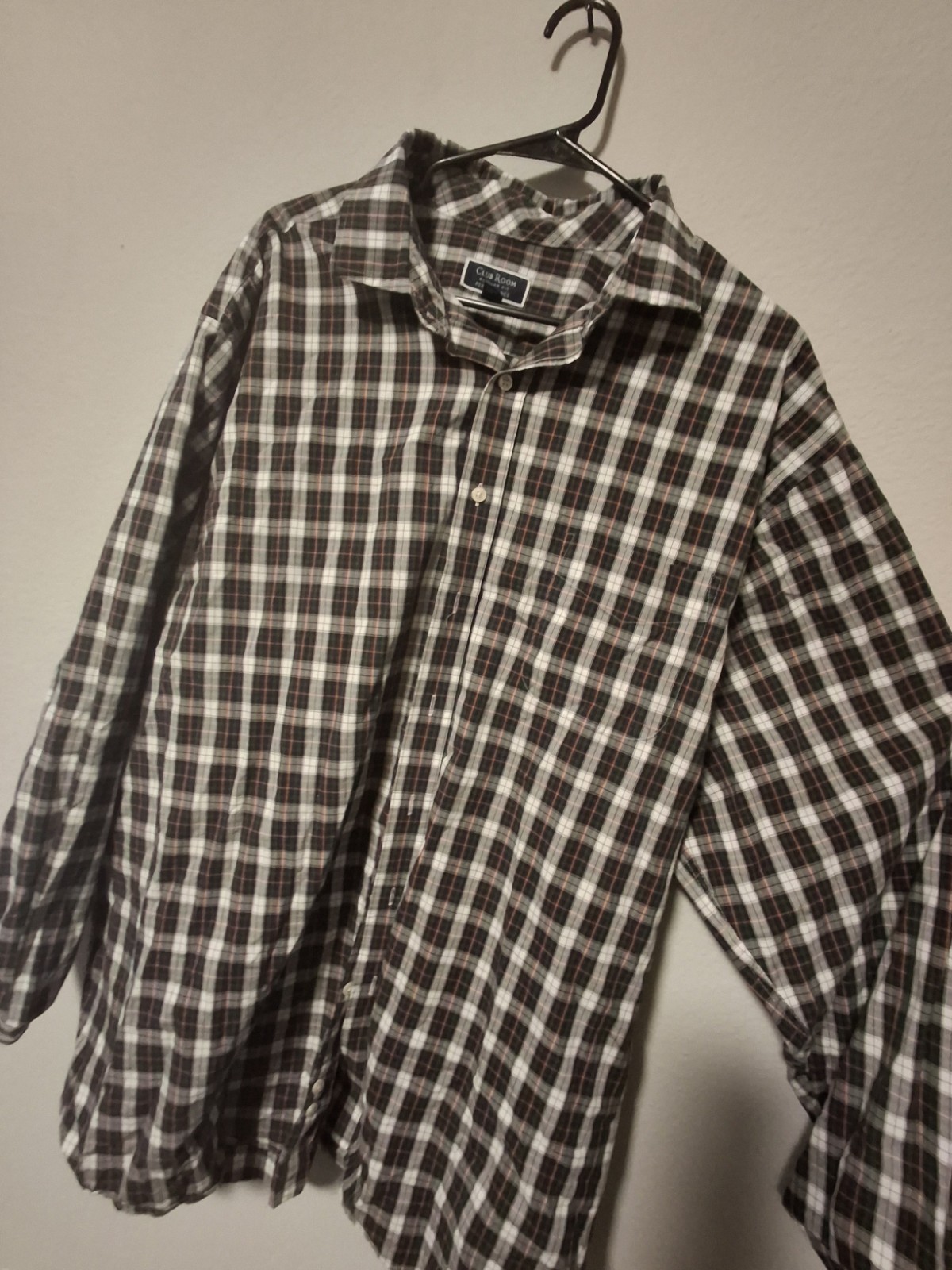 Club Room Men’s Regular Fit Performance 18.5-36/37 Checkered/Striped