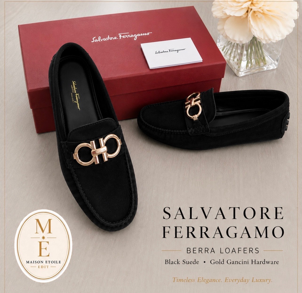 Salvatore Ferragamo Berra Black Suede Driving Loafers Shoes Italy Size 9 C NIB