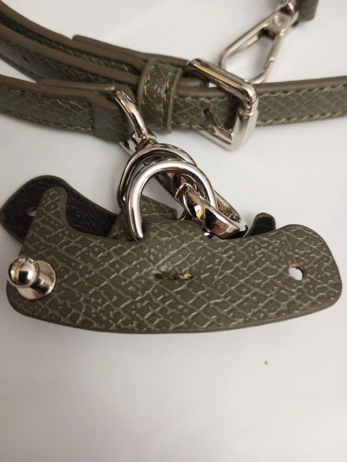 36″ to 47″ Adjustable PU Leather Purse Strap with Silver Hardware Dark Green