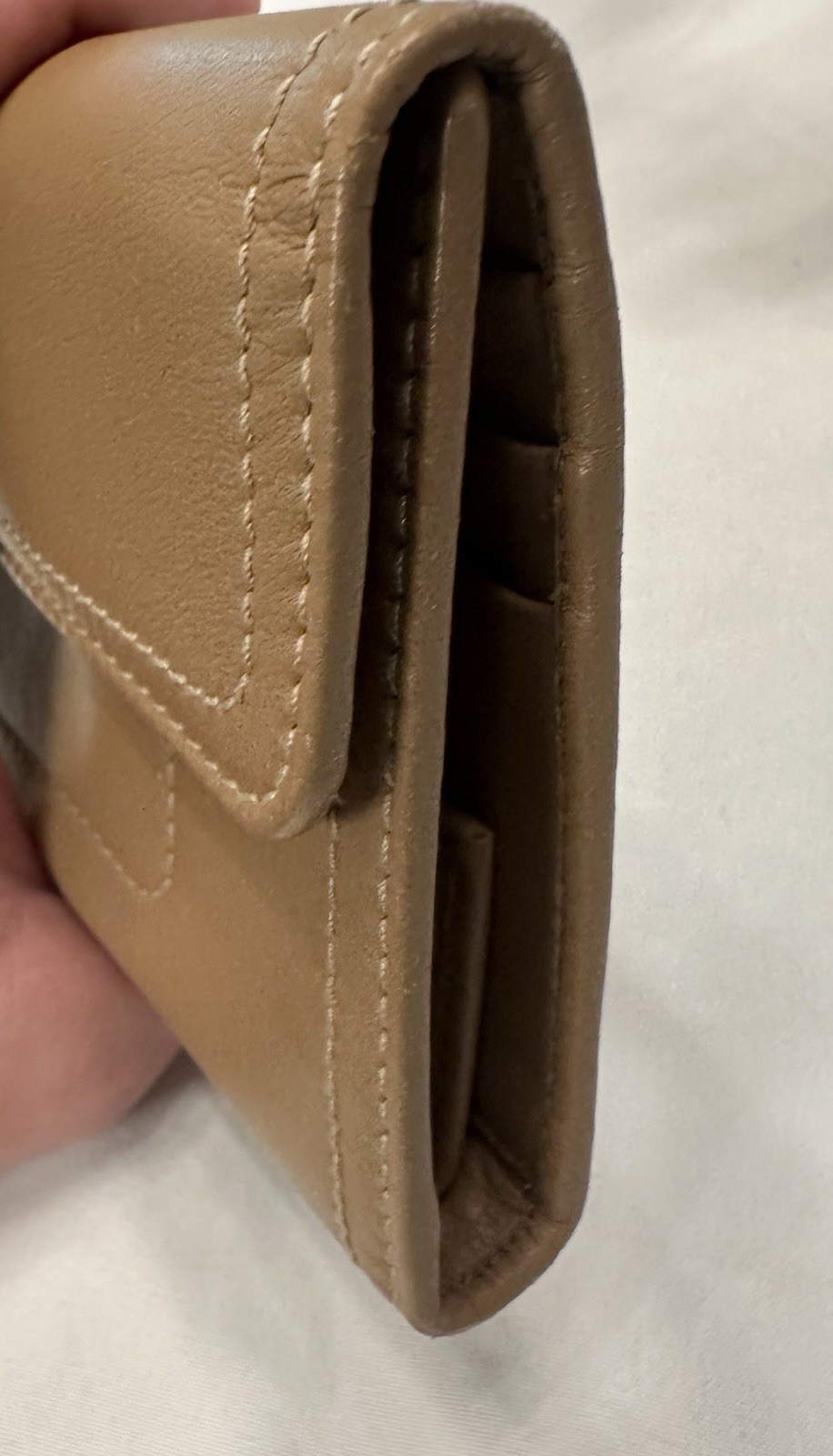 PRADA Beige Nappa Twist Lambskin Wallet with Box and Card Vintage Y2K 2003