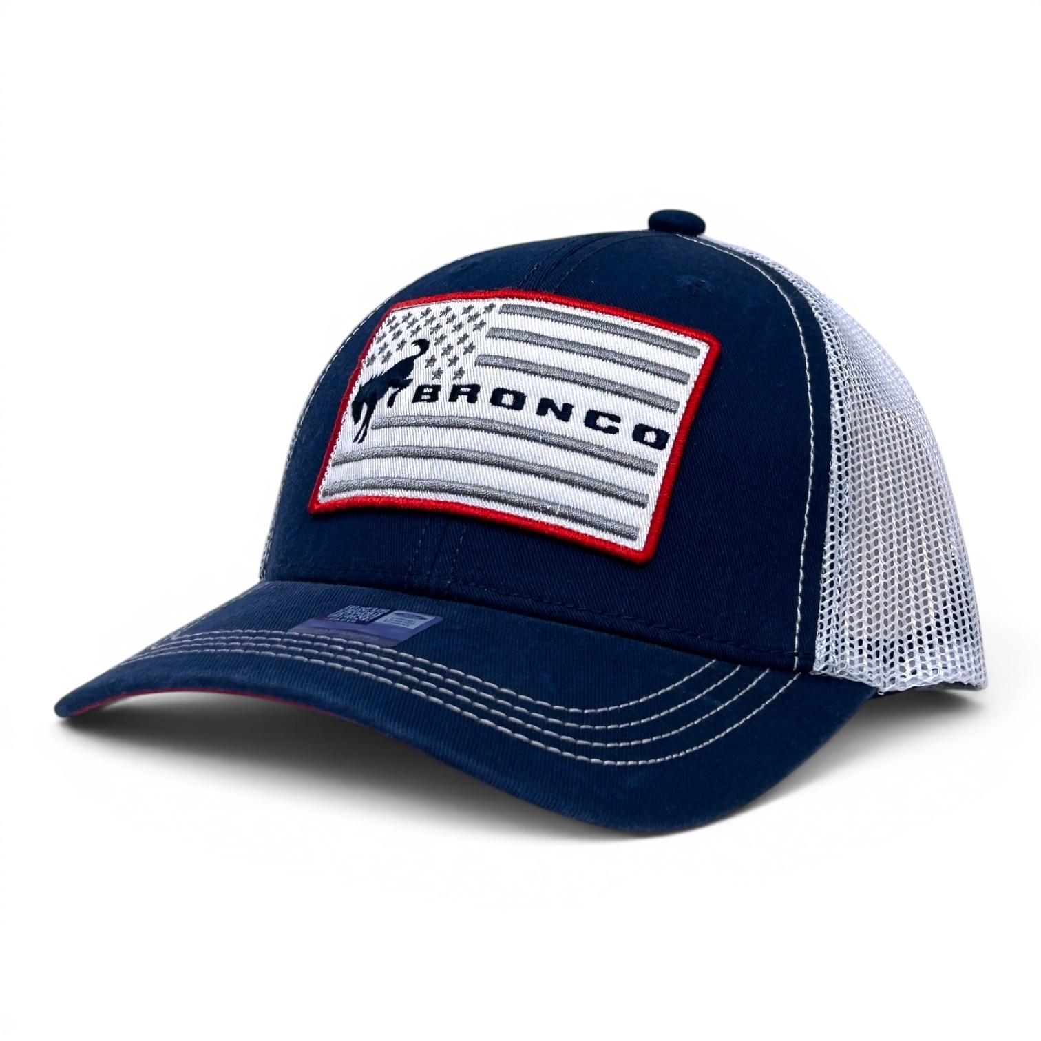 Ford Bronco USA Flag Curved Bill Adjustable Snapback Trucker Cap Hat