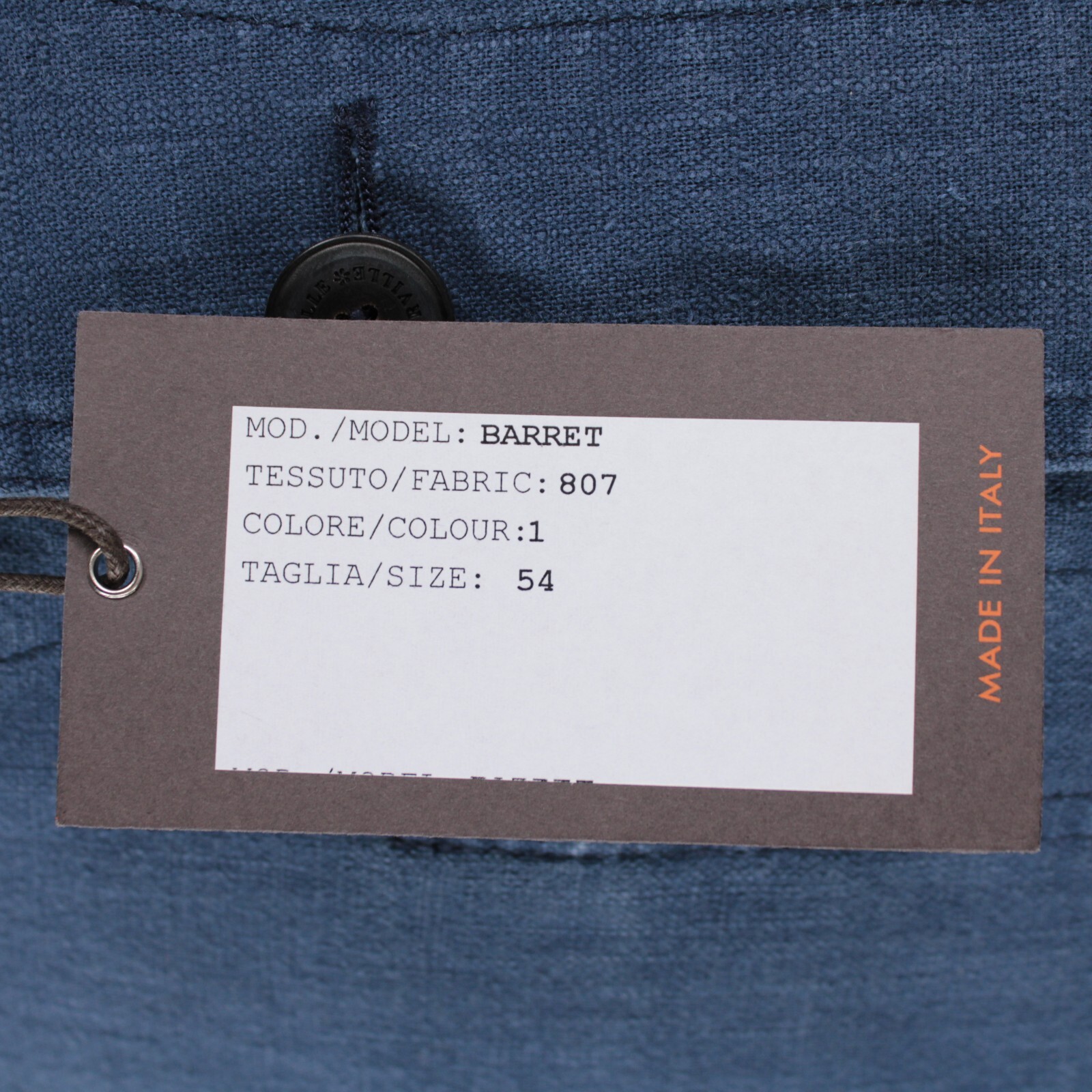 Waterville NWT 100% Linen Overshirt Size 54 (XL US) Barret In Solid Blue