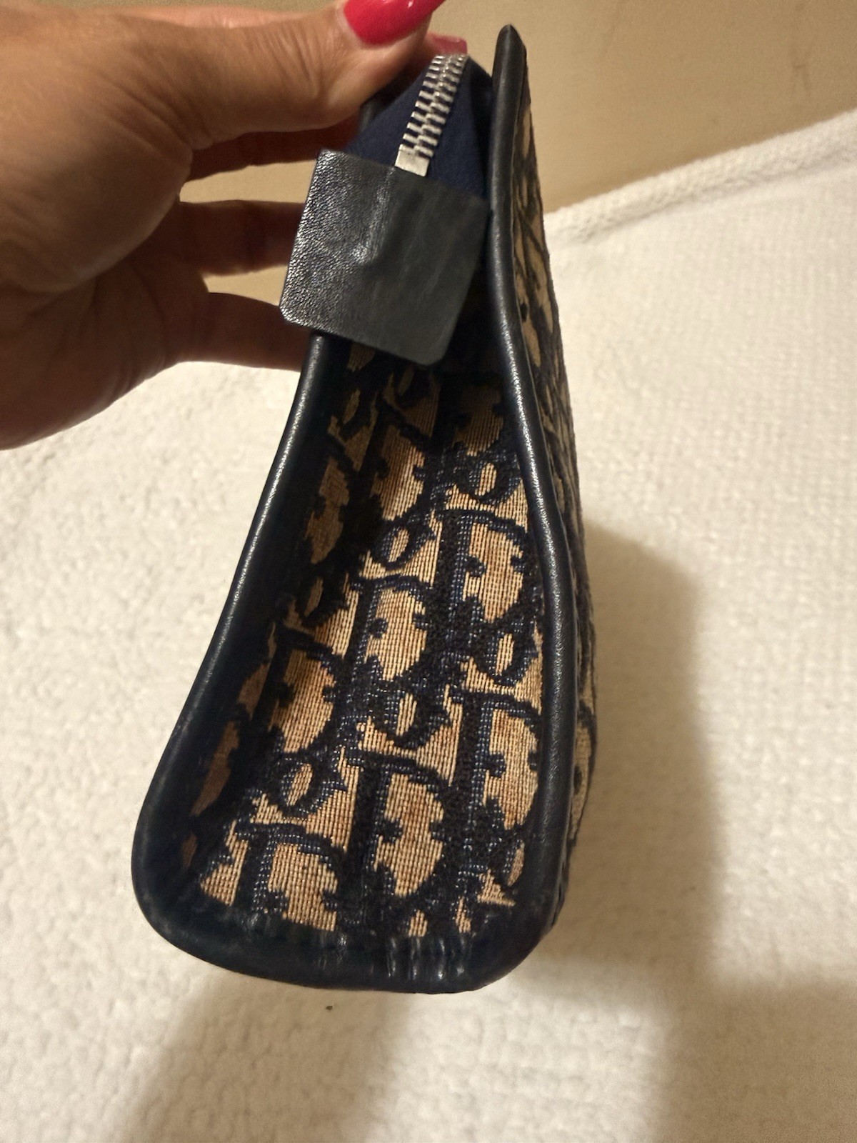 Vintage Christian Dior Bagages Oblique Monogram Pouch/Clutch
