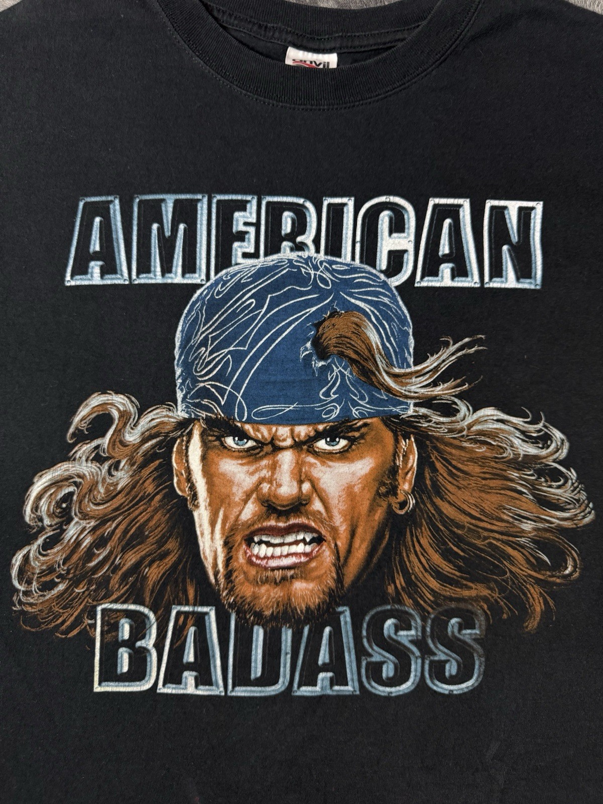 Vintage 2000 WWF The Undertaker American Badass T Shirt XL Anvil Biker WWE