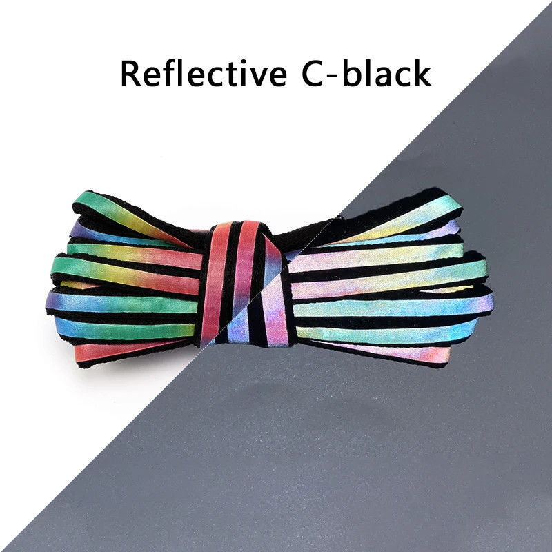 Flat Round Reflective Shoelaces Luminous Semicircle Shoelace Colorful Starry Las