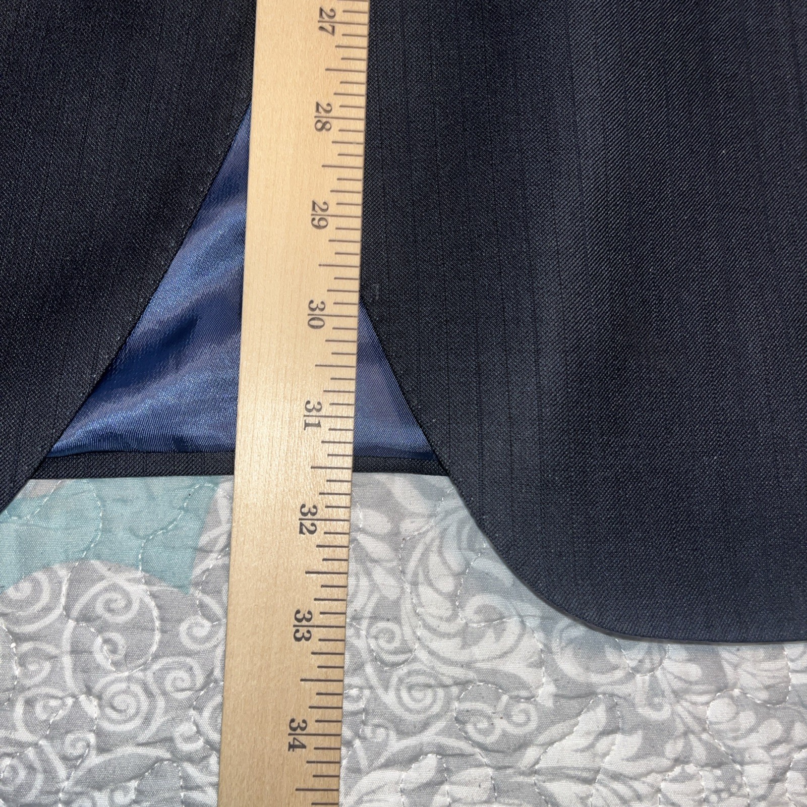 Peter Millar Blazer Men’s 42R Blue Wool 2 Btn Patch Pocket Double Vent Half Line