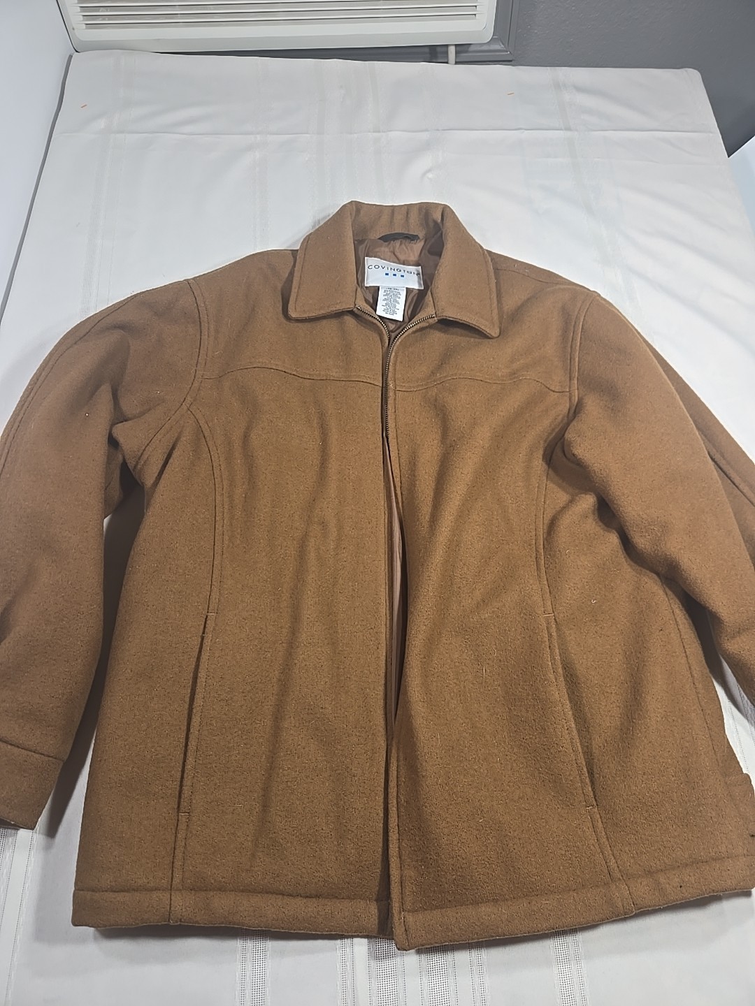 Vintage Covington Wool Blend Mens Jacket Insulated Country Style Medium Brown