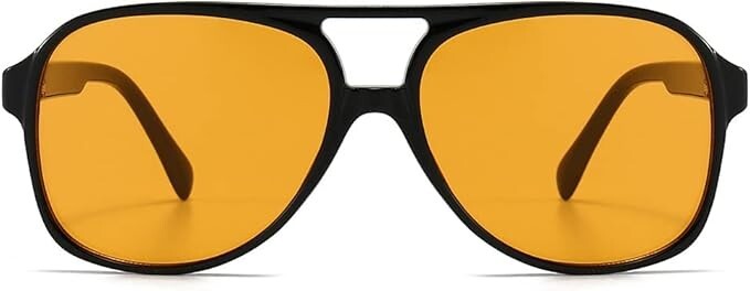 Retro Vintage 70s Sunglasses for Men Women Oversized Yellow Lens Shades