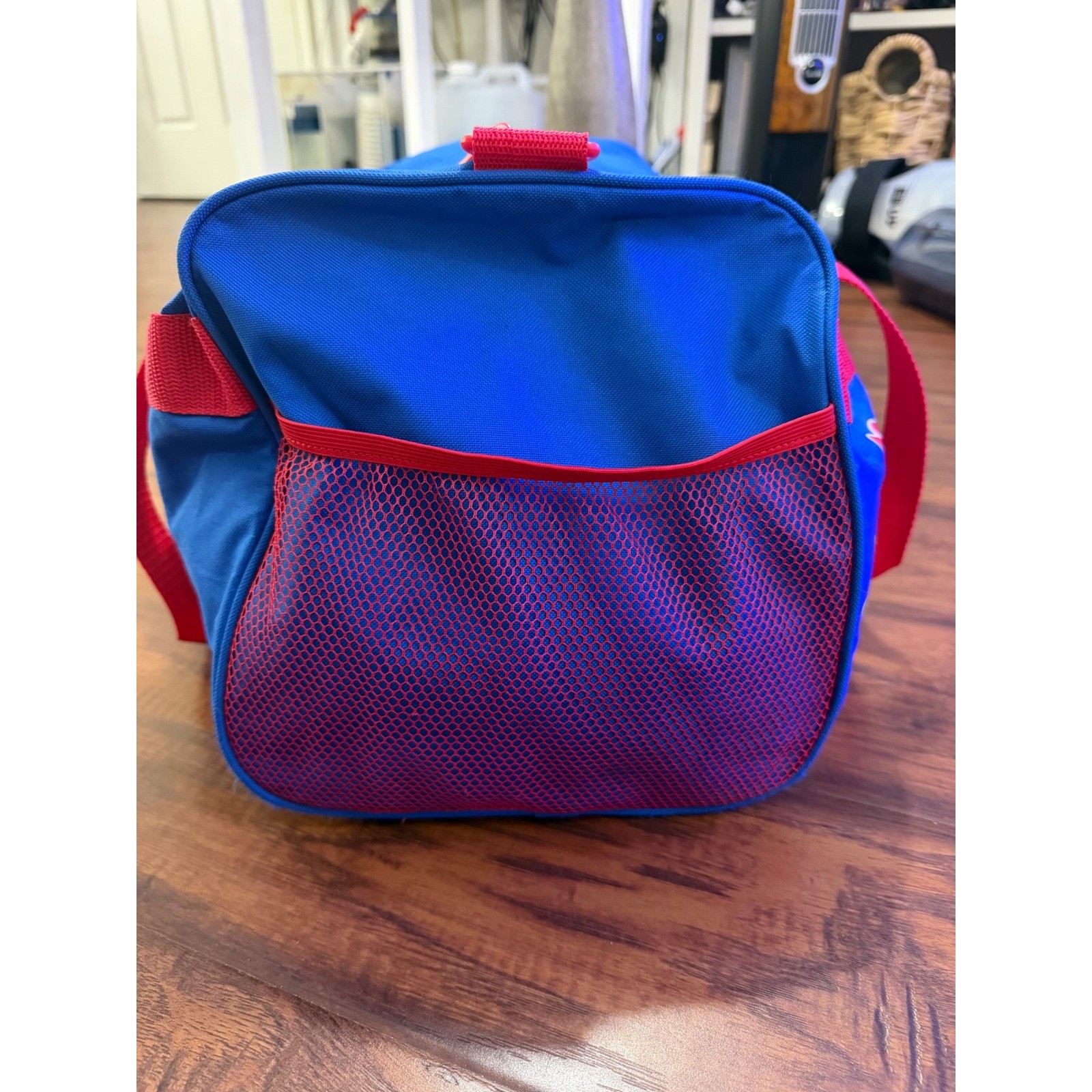 Paw Patrol Duffel Bag Kids Blue Red Excellent Graphic Travel Shoulder Strap