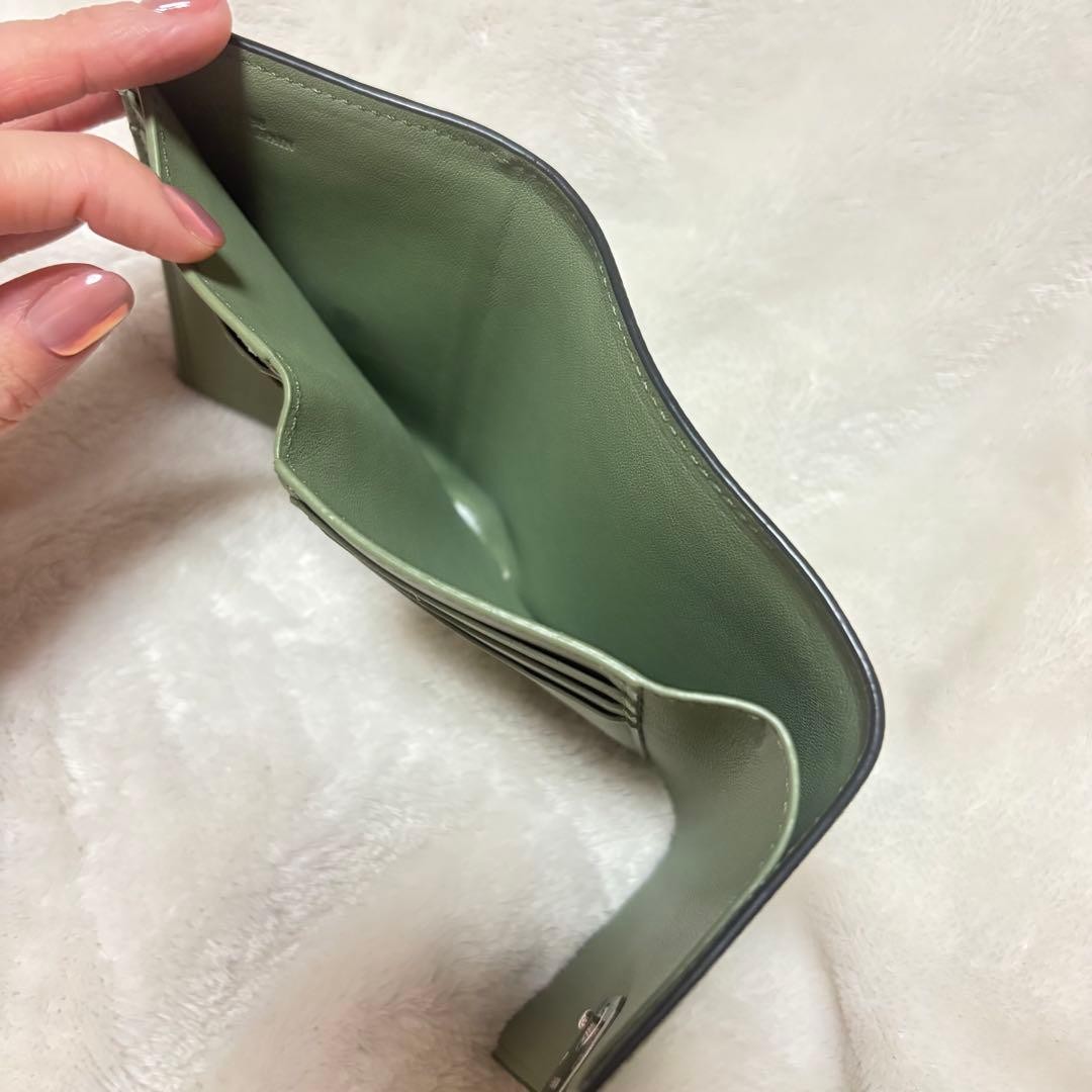 LOEWE Women Wallet Green Trifold With Box Limited Edition VHTF Elegant Style Tim