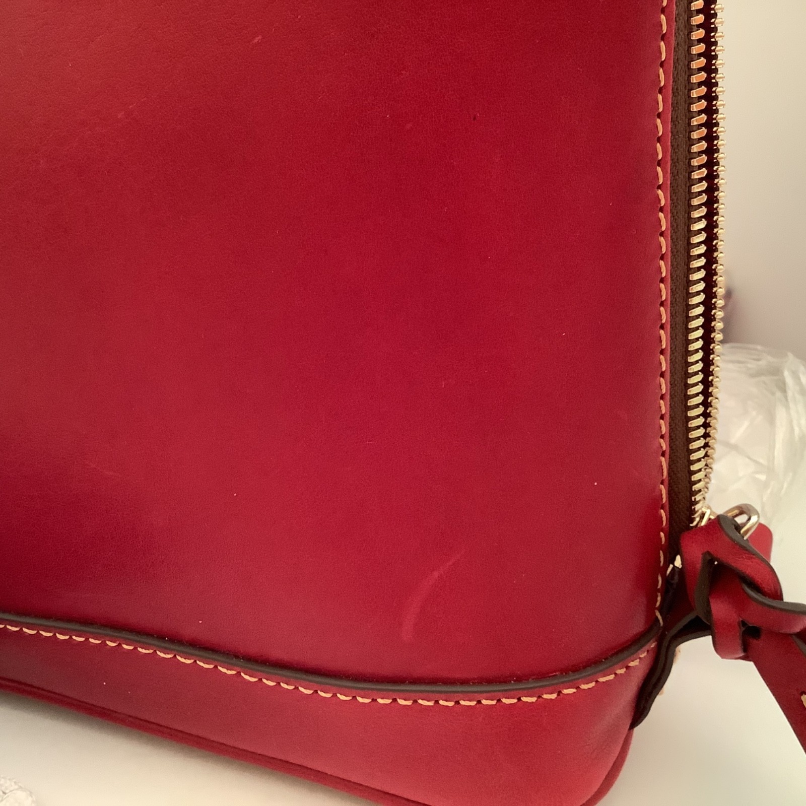 Dooney & Bourke Florentine Red Small Zip Pod Backpack New