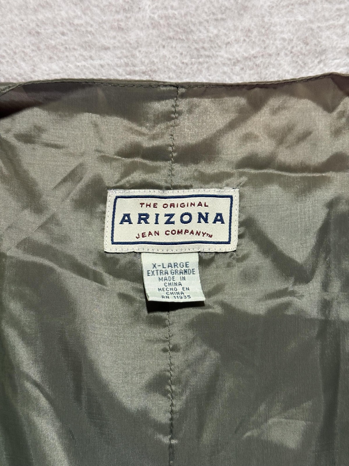 Arizona Jean Company Vest Mens XL Green Suede Dress Waistcoat Western Casual