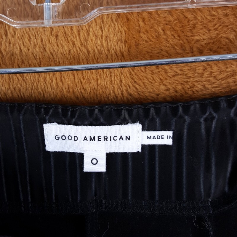 GOOD AMERICAN Pants Womens Size 0 Black Flare Faux Leather Illusion Stripe