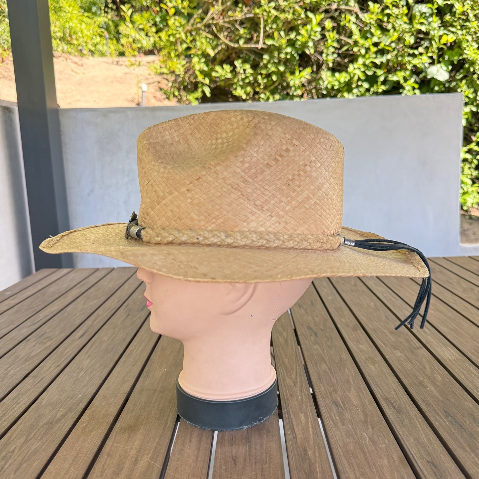 Harley Davidson Straw Cowboy Hat Western Tan Woven Biker Sun Hat F&M Hat Co