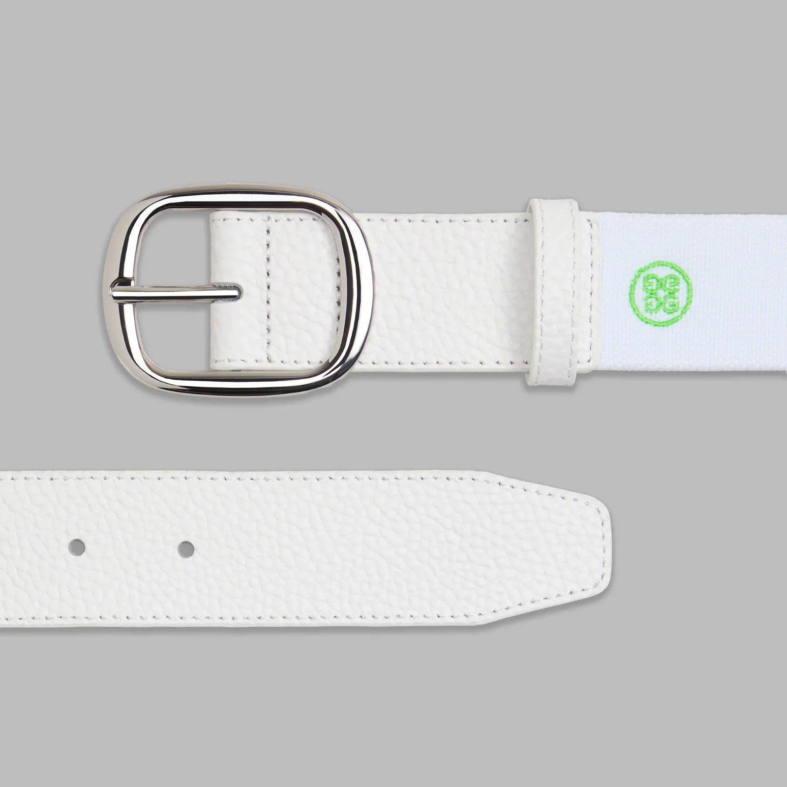 G/FORE Belt Limited Release Embroidered Icon Leather Belt Golf Skull White NWT