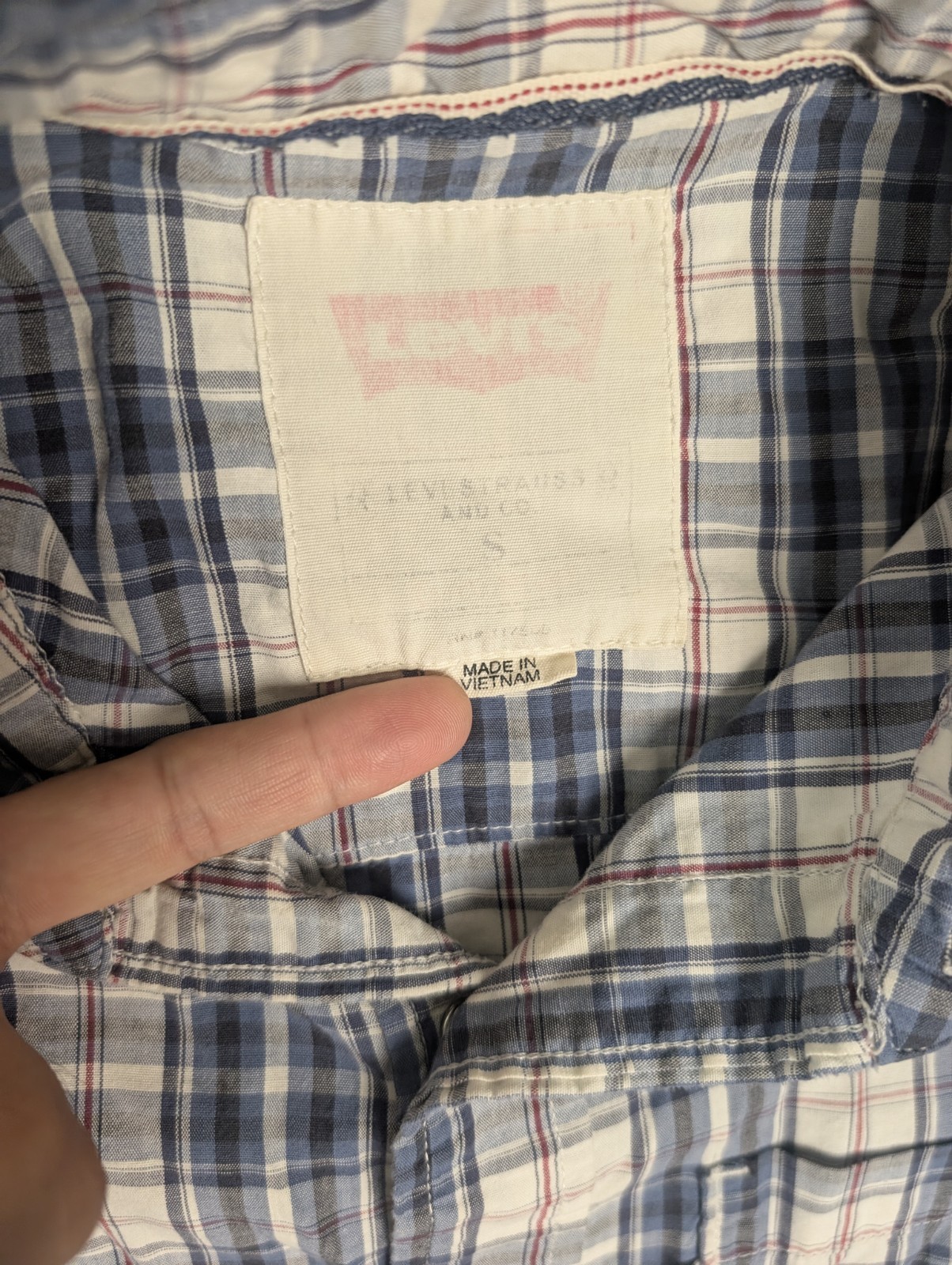 Levi Strauss Jeans Mens Small Plaid Pearl Snap Shirt Long Sleeve