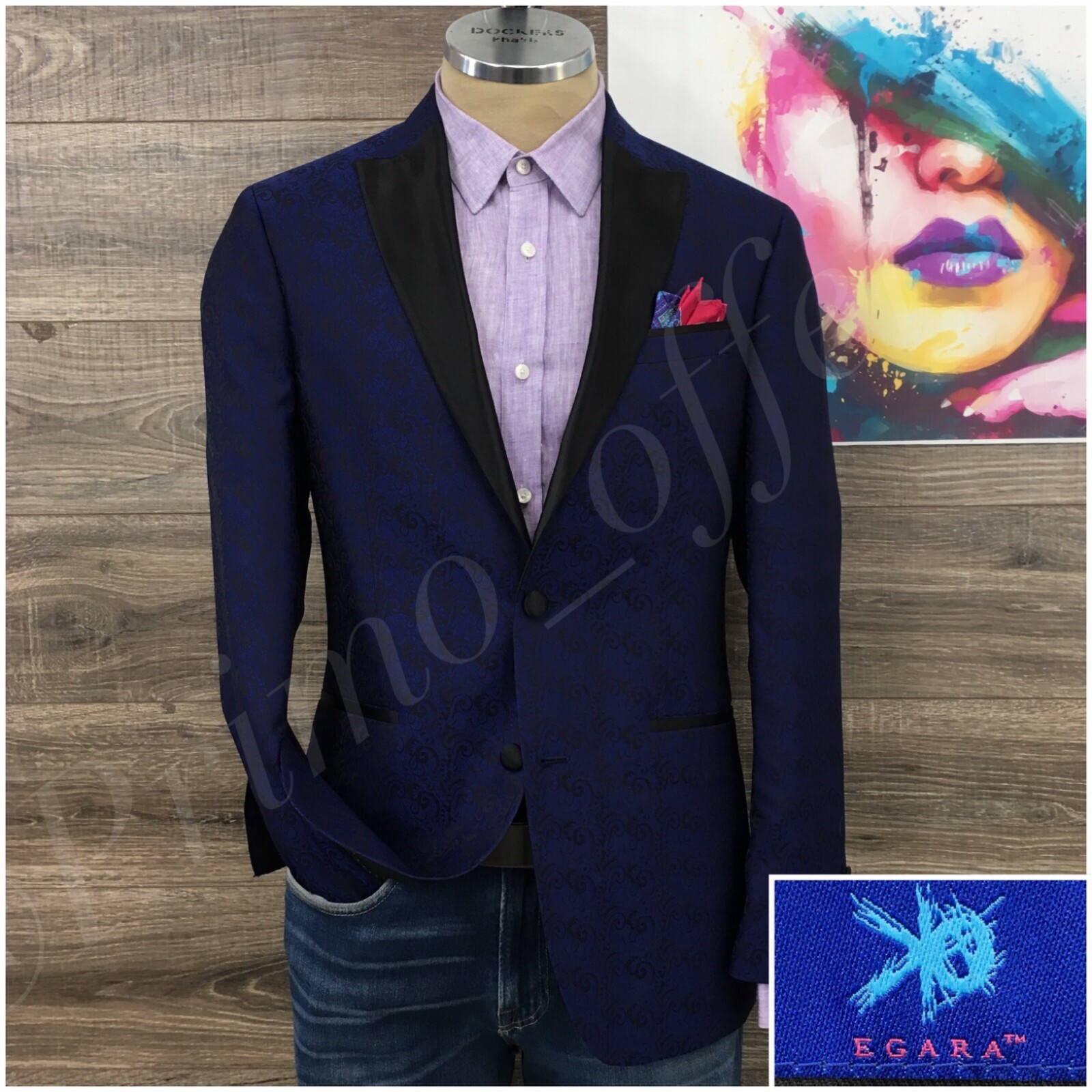 Egara Mens Tuxedo Blazer Sport Coat Two Button Casual Dinner Jacket 40L Suits