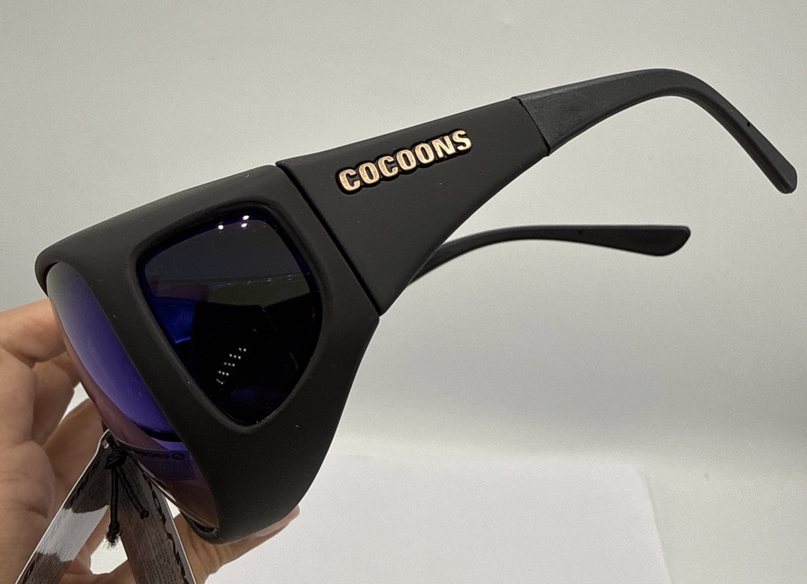 Cocoons C302M Pilot Black Polarized Blue Mirrored Fitover Flex2Fit Glasses NIB