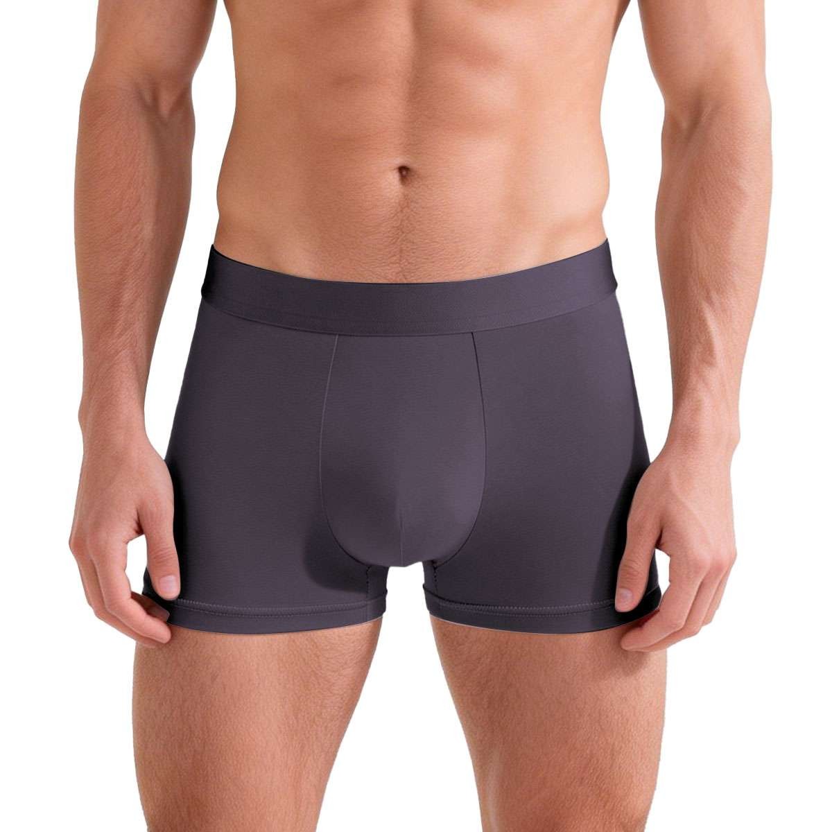 Mens Bamboo Fiber Breathable Boxer Briefs Solid Underwear Underpants Panties New