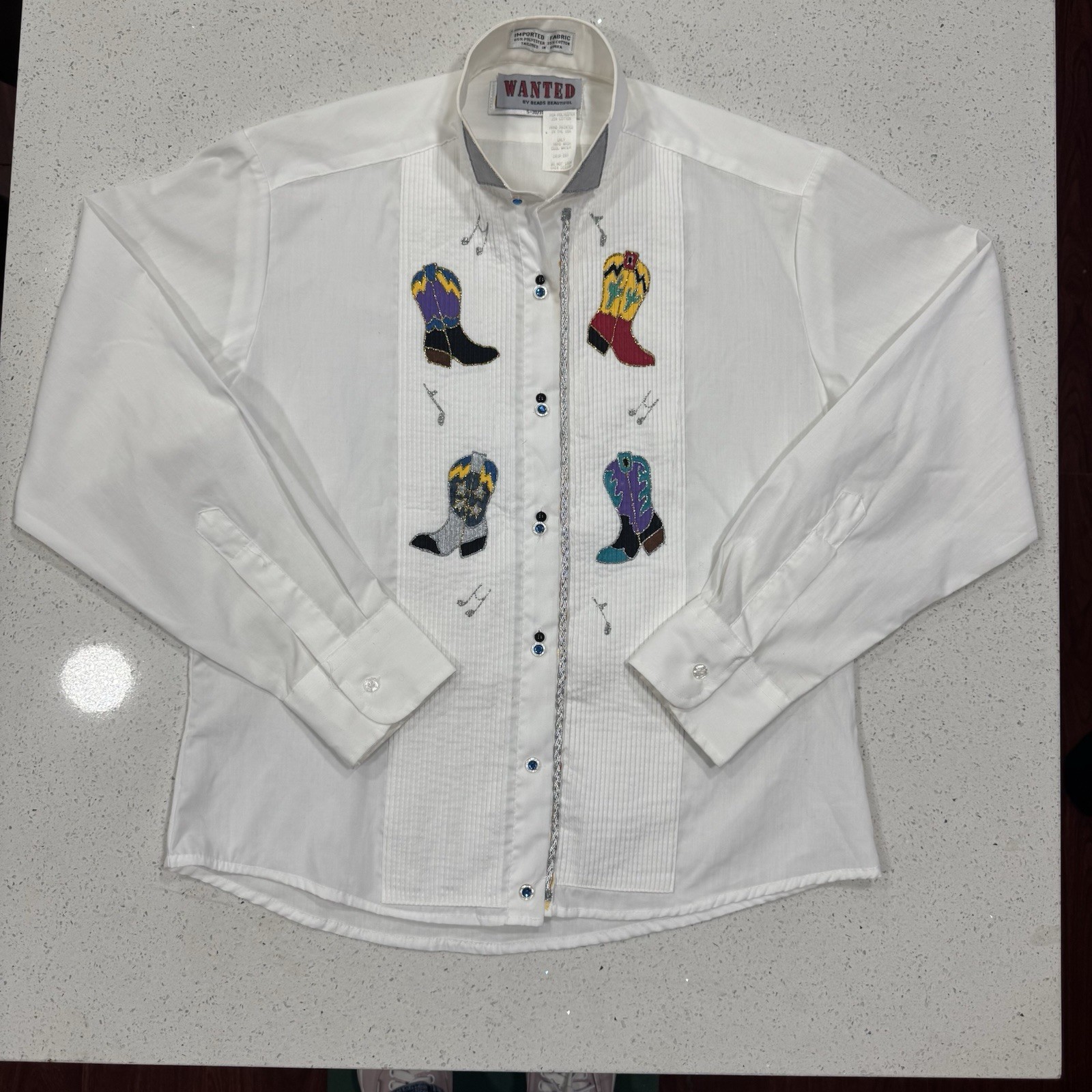 Wanted By Beads Beautiful Women’s Button Up Long Sleeve S 30/31 Western Ranch