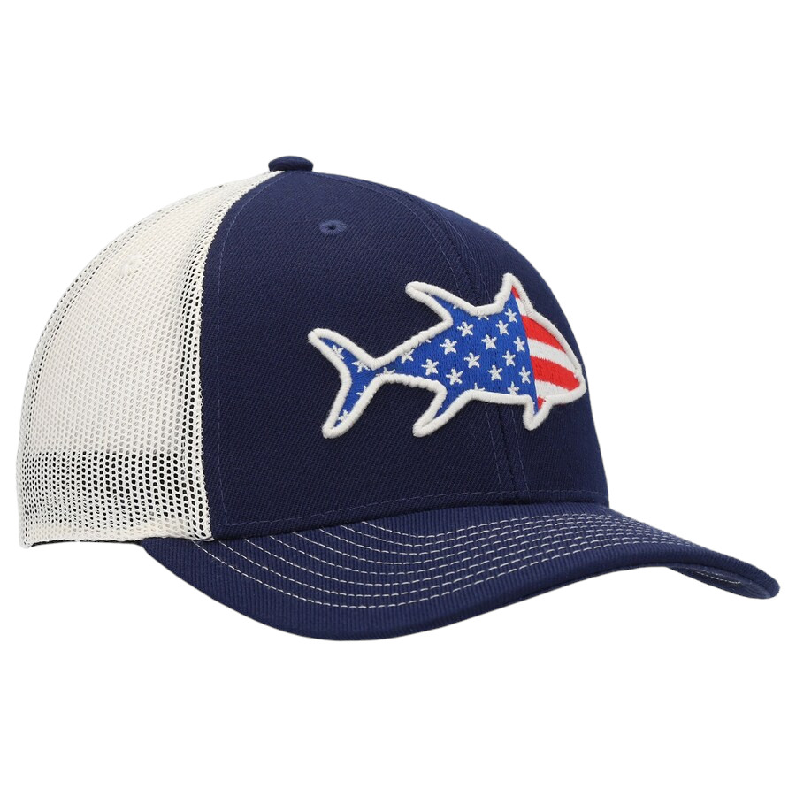 Local Crowns Tuna USA Collection Navy White Adjustable Trucker Snapback Hat OSFM