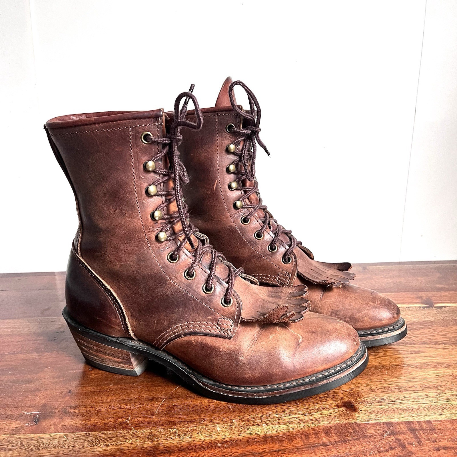 Vintage Durango Kiltie Packer Boots | Bullhide Leather | USA Made | 7.5 D