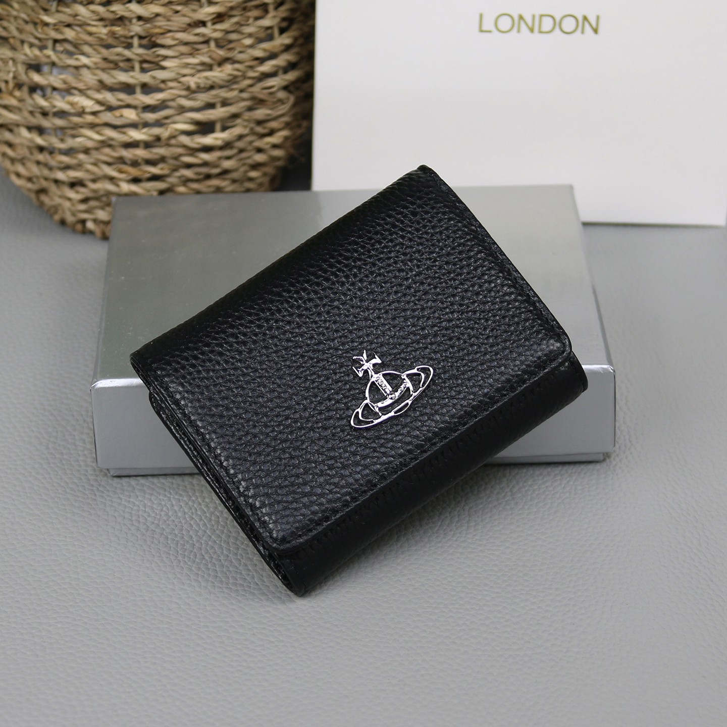 Vivienne Westwood Gamaguchi Trifold Wallet Black 11cm × 9cm × 3.5cm　
