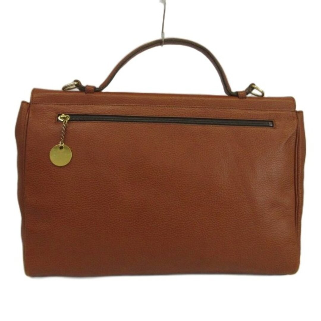 Monica Business Bag Briefcase Shoulder 2 Way Leather Turnlock Brown XZ Used feae