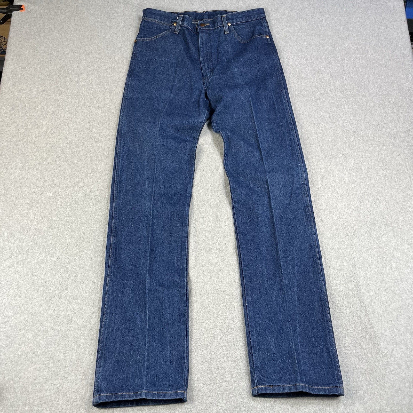 Vintage Wrangler 13MWZ Cowboy Cut Jeans Mens 35×38 Blue Dark Wash Straight Fit