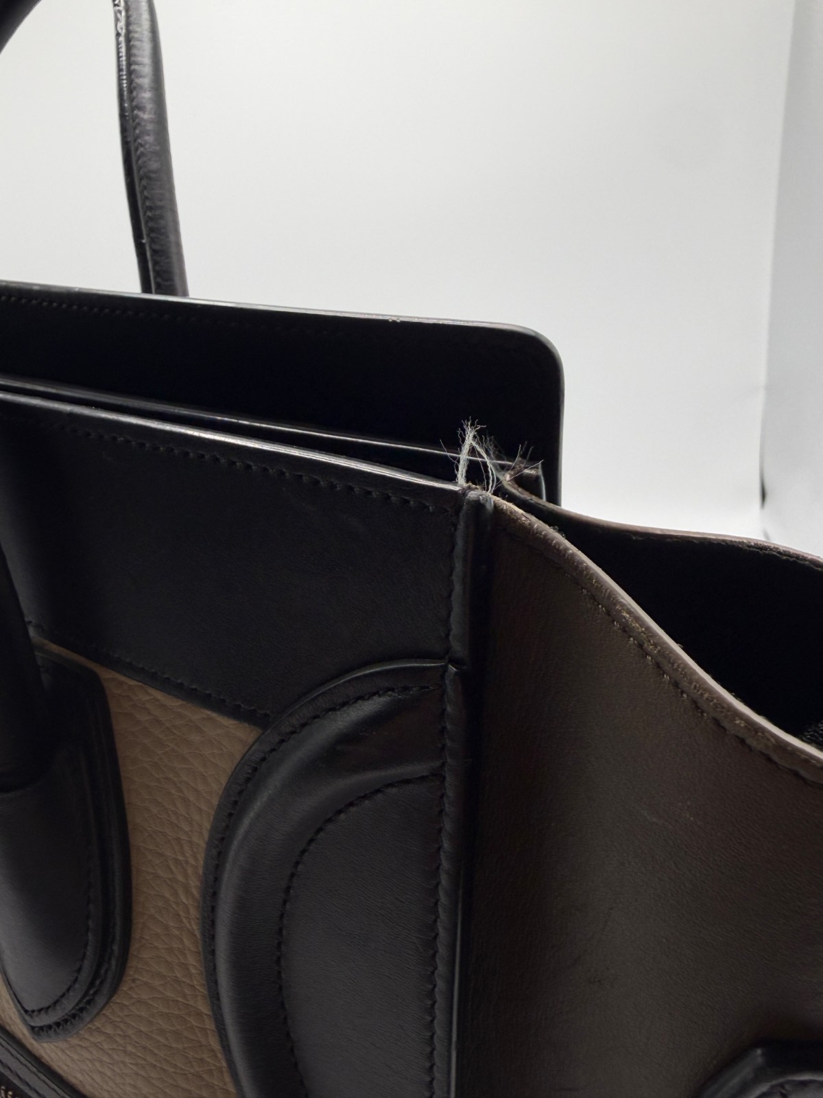 Celine Paris Phantom Luggage Tote Black Beige Khaki GHW AUTH Certificate