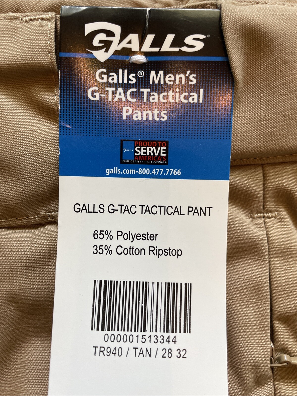 MENS 28×32 GALLS G-TAC RIPSTOP CARGO TACTICAL PANTS TR940 TAN 28×32 S20