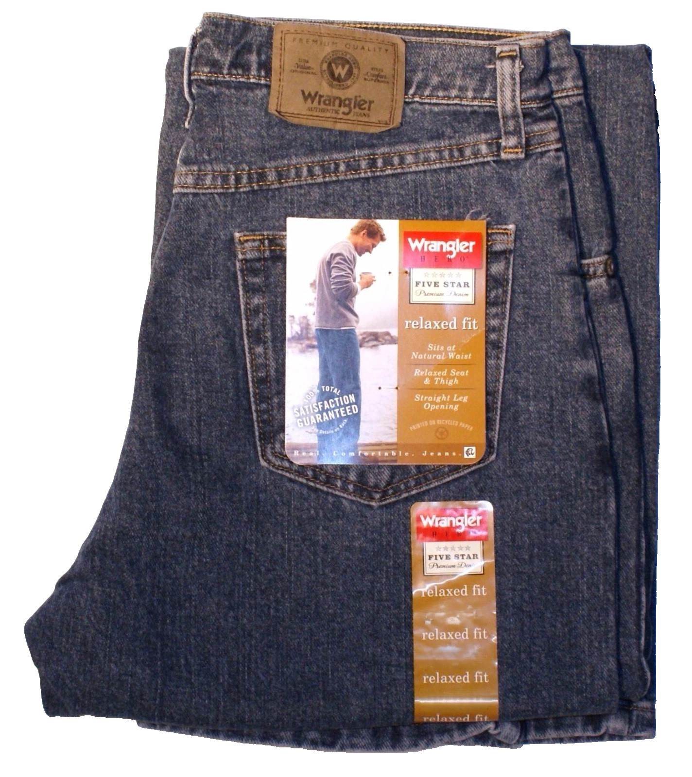 Wrangler Men’s Relaxed Fit Jeans Vintage Wash Denim 100% Cotton Size W29 x L32