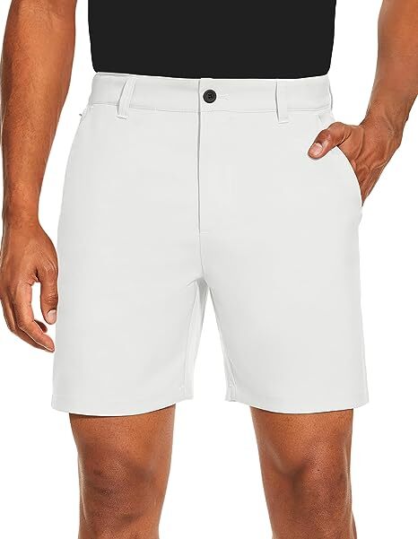 Men’s Golf Shorts Flat Front Lightweight Quick Dry Pockets Flex Dress 7” Pants