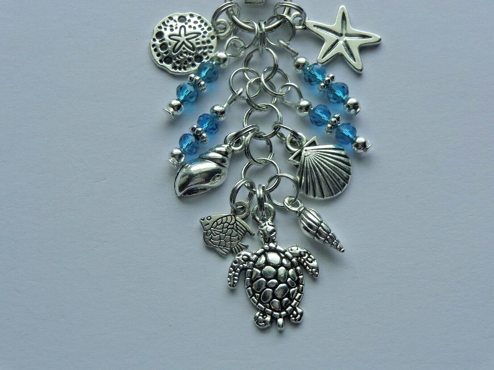 SEA TURTLE NAUTICAL KEY CHAIN CLIP FOR PURSE FOB BACKPACK BAG CHARM ZIPPER PULL