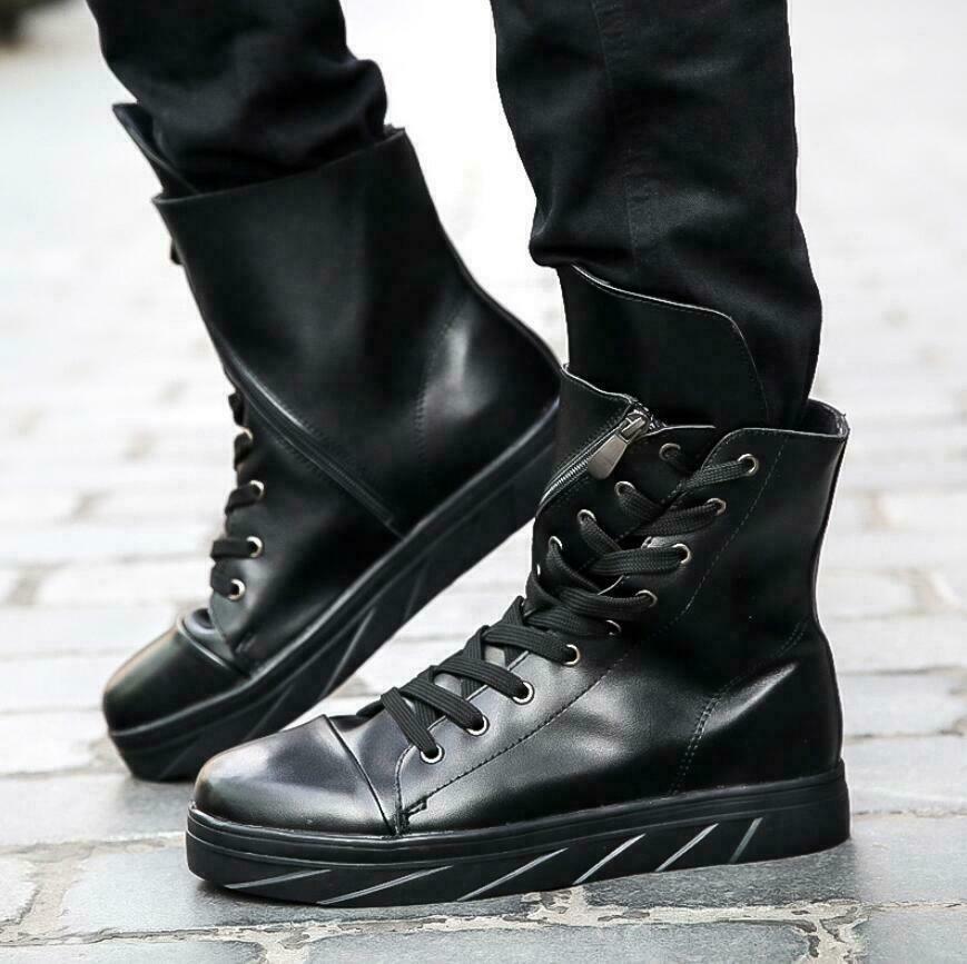 Men’s Ankle Boots Sneakers Shoes Running Sports Skateboarding College Thick Sole